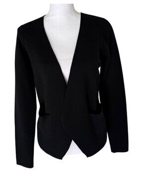 Margaret O'Leary Size XS/S  Black Open Cardigan Wool Nylon Spandex Blend